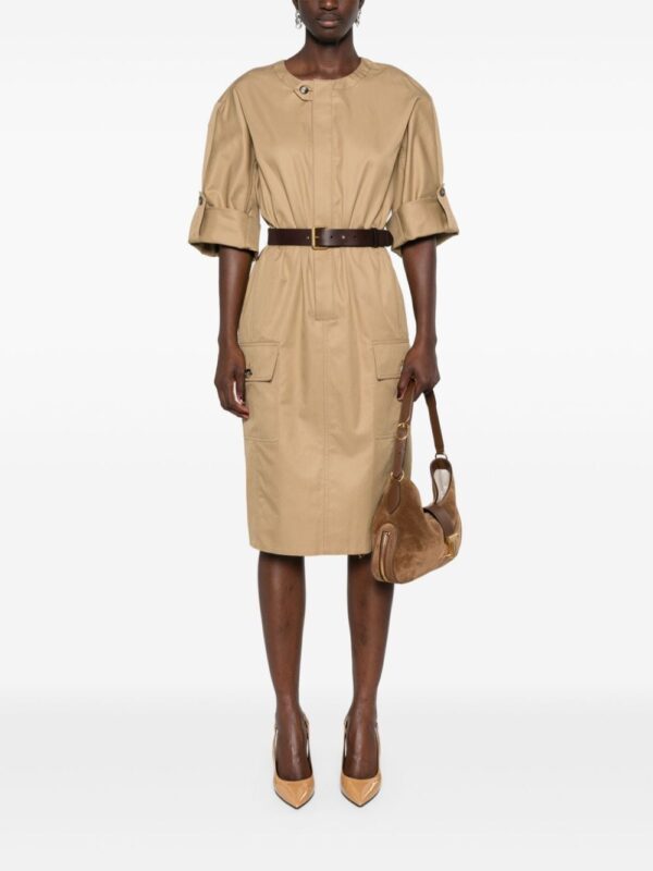 Saint Laurent belted cotton twill midi dress - Image 2