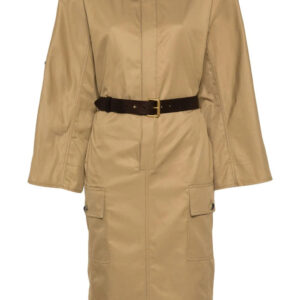 Saint Laurent  belted cotton twill midi dress