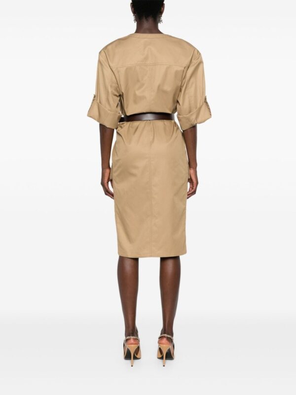 Saint Laurent belted cotton twill midi dress - Image 4