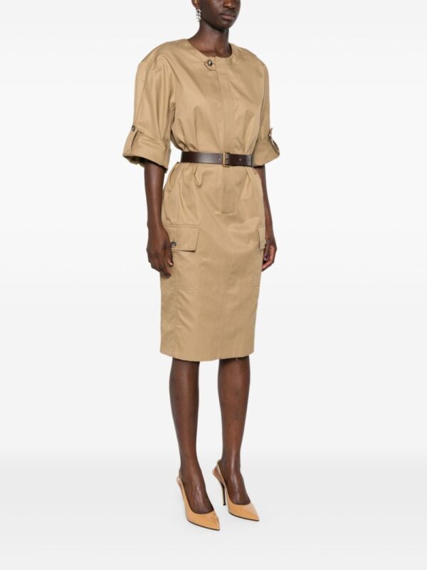 Saint Laurent belted cotton twill midi dress - Image 3
