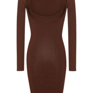 Saint Laurent square-neck knitted dress