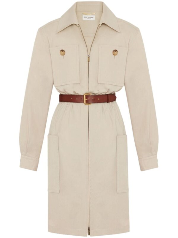 Saint Laurent Saharienne belted cotton dress
