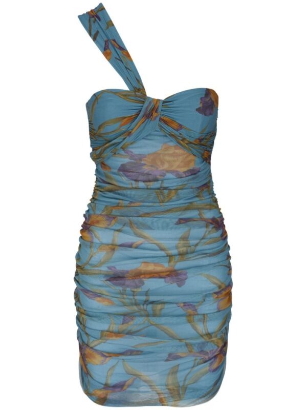 Saint Laurent floral-print one-shoulder dress - Image 2