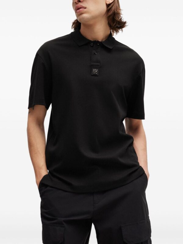 HUGO logo-appliqué cotton polo shirt - Image 4