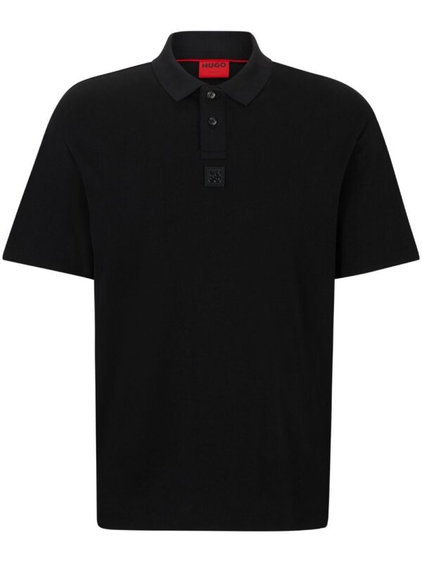HUGO logo-appliqué cotton polo shirt