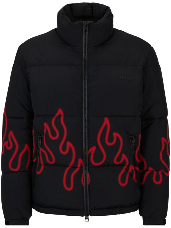 HUGO  flame-print quilted jacket