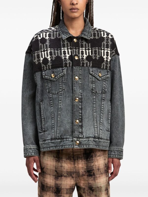 Palm Angels  monogram-jacquard denim jacket - Image 3