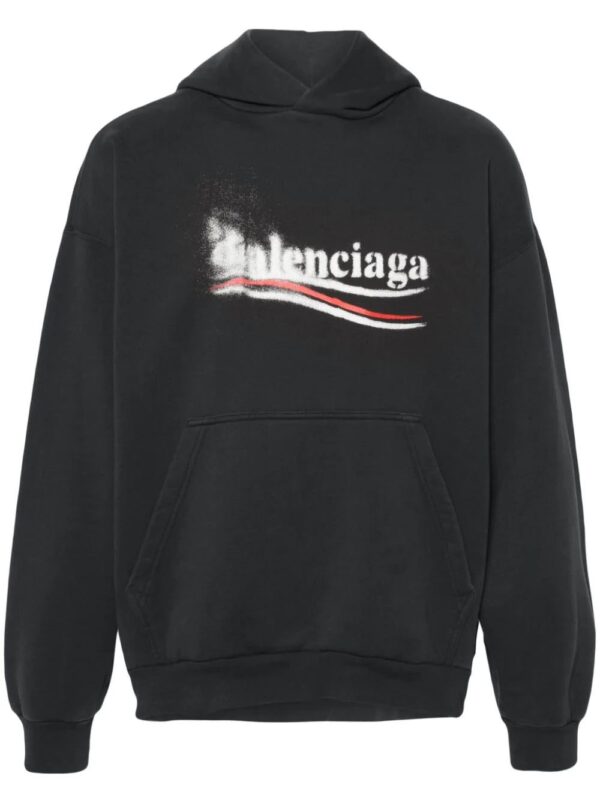 Balenciaga  logo-print cotton hoodie