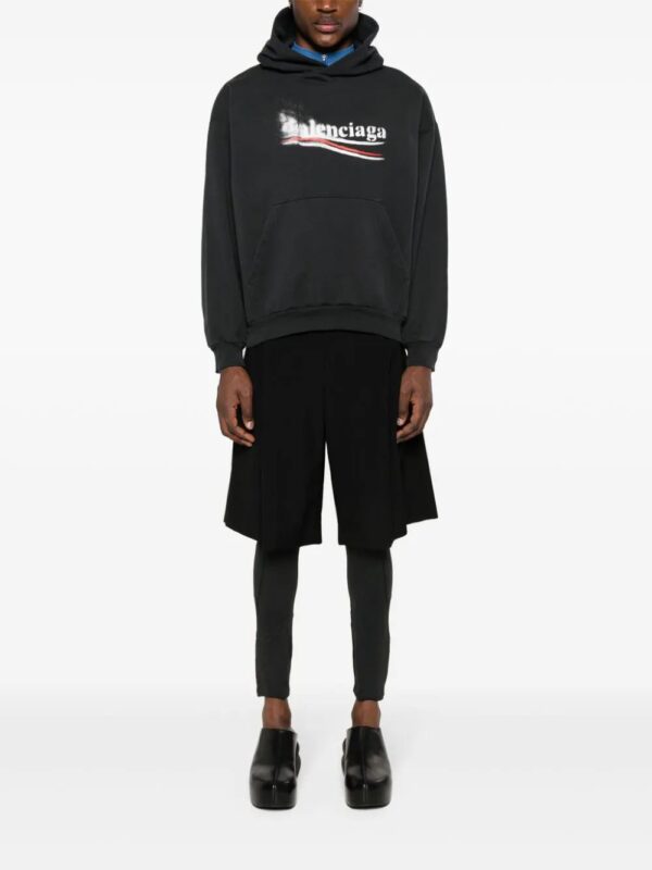 Balenciaga  logo-print cotton hoodie - Image 3