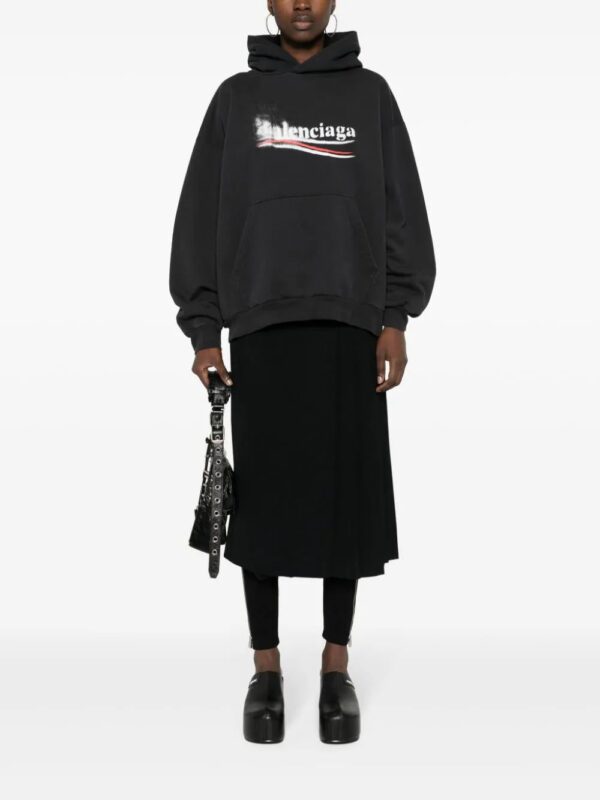 Balenciaga  logo-print cotton hoodie - Image 2