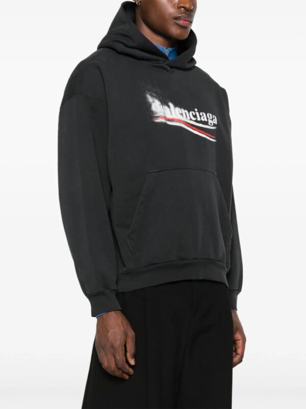 Balenciaga  logo-print cotton hoodie - Image 4