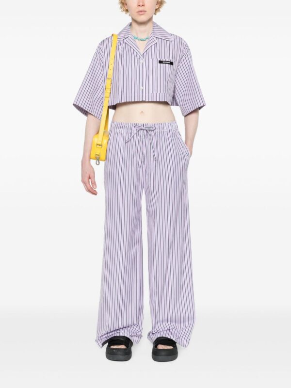 Palm Angels  logo-tag striped straight trousers - Image 2