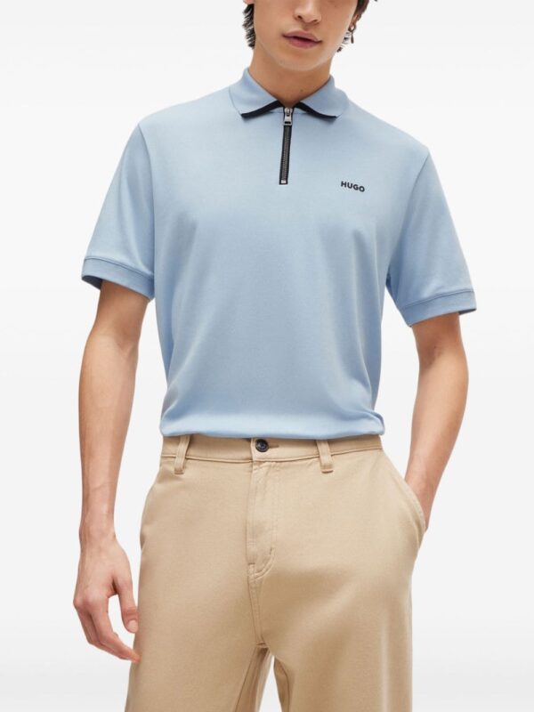 HUGO logo-print cotton polo shirt - Image 3