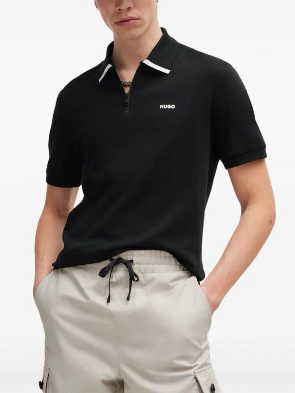 HUGO  logo-print cotton polo shirt - Image 3
