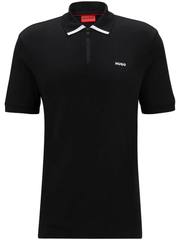 HUGO  logo-print cotton polo shirt