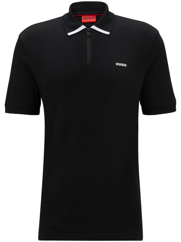 HUGO logo-print cotton polo shirt