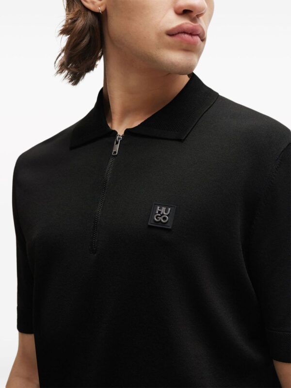 HUGO logo-appliqué zip-up polo shirt - Image 5