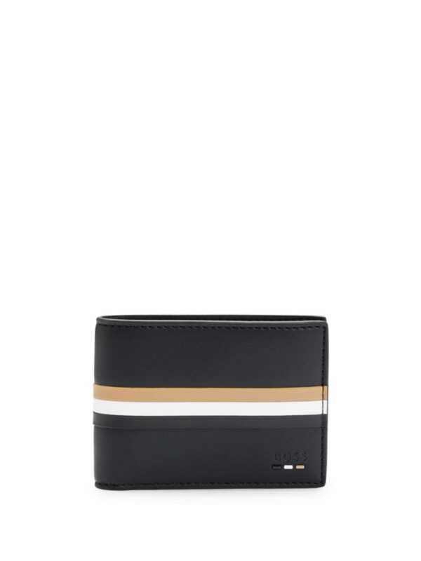 BOSS striped leather wallet