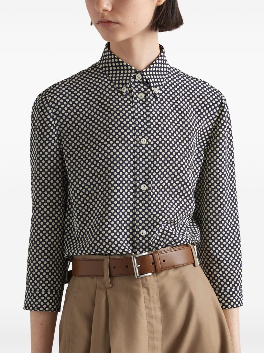 Prada Marocain polka-dot silk shirt - Image 4