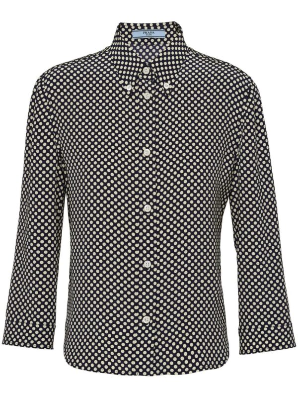 Prada Marocain polka-dot silk shirt