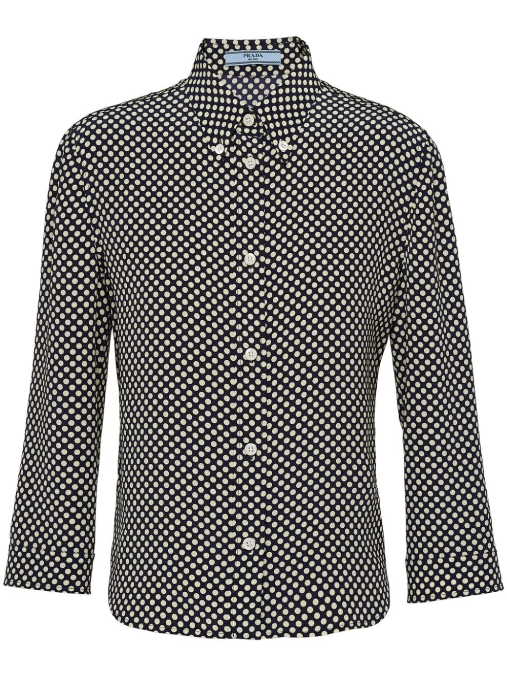Prada Marocain polka-dot silk shirt