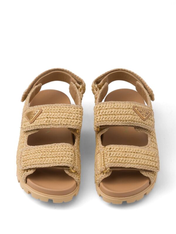 Prada  logo-plaque woven sandals - Image 4