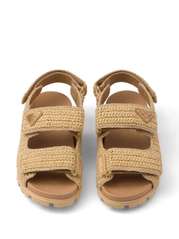 Prada  logo-plaque woven sandals - Image 4