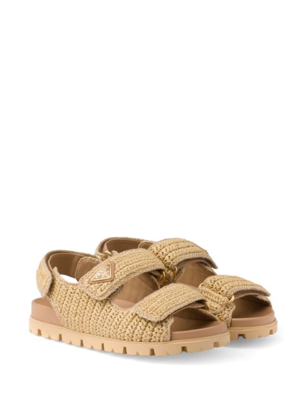 Prada  logo-plaque woven sandals - Image 2