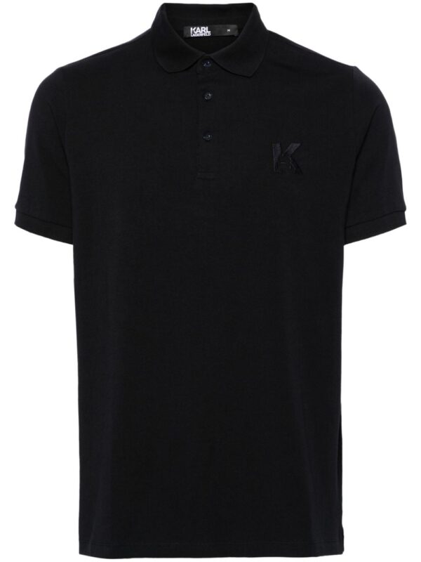 Karl Lagerfeld logo-embroidered jersey polo shirt