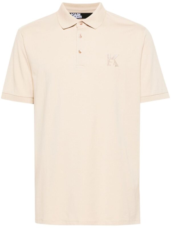 Karl Lagerfeld logo-embroidered jersey polo shirt