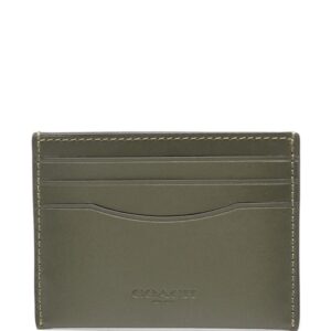 Coach log-debossed leather card holder