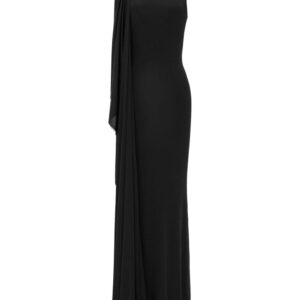 Saint Laurent draped-design high-neck dress