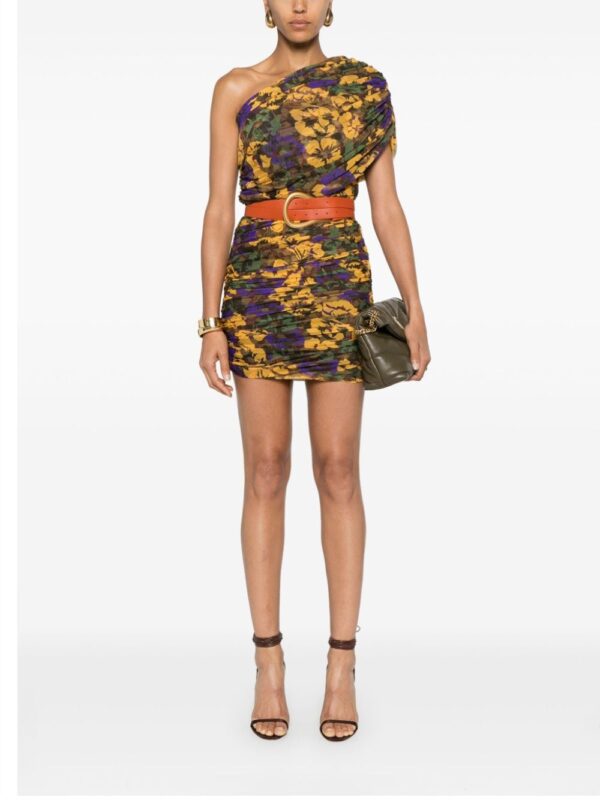 Saint Laurent one-shoulder ruched mini dress - Image 2