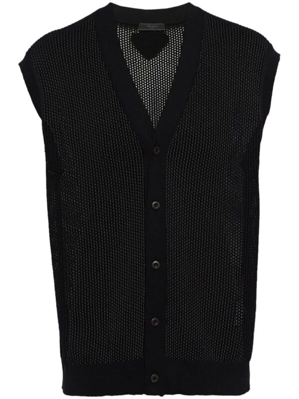 Prada  open-knit V-neck cardigan