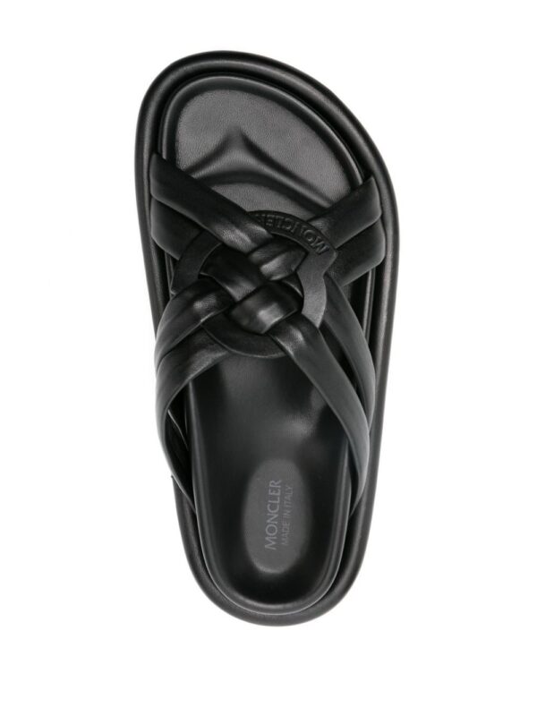 Moncler Bell crossover-strap leather slides - Image 4