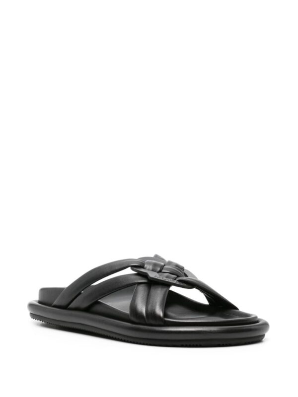 Moncler Bell crossover-strap leather slides - Image 2