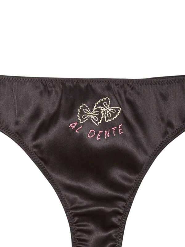 Fleur Du Mal  logo-print silk thong - Image 2