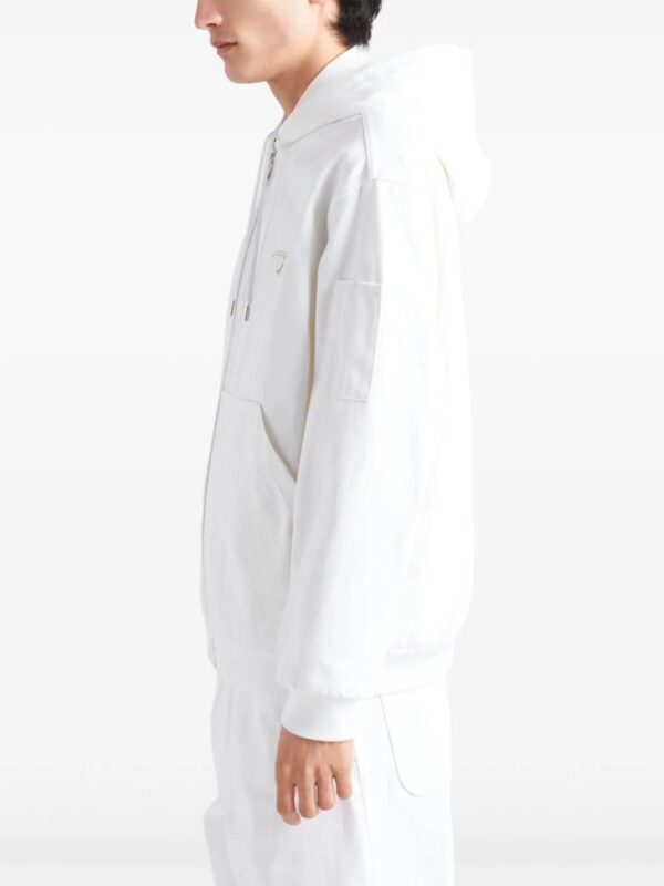 Prada  triangle-logo zip-up hoodie - Image 4