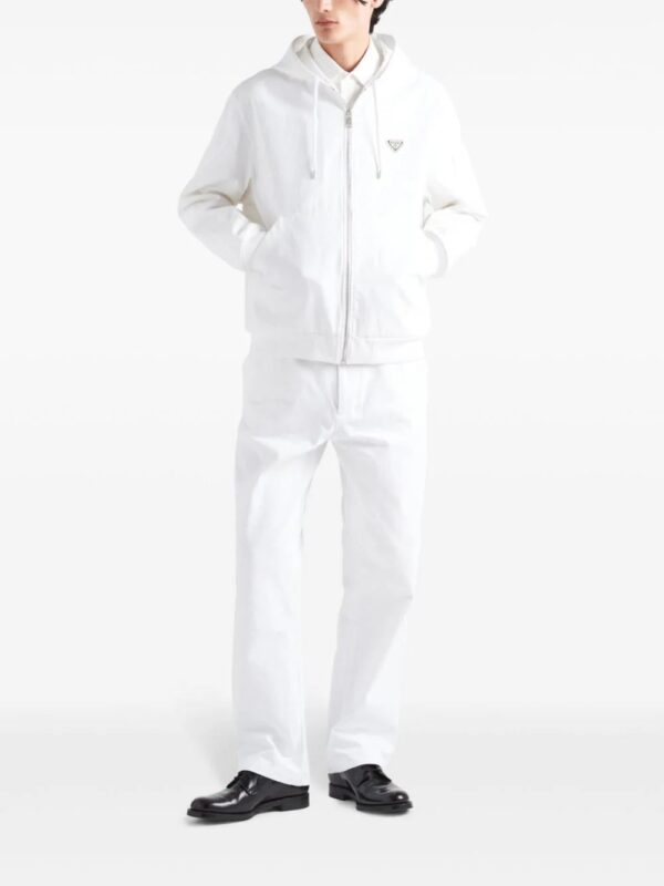 Prada  triangle-logo zip-up hoodie - Image 2