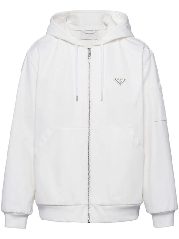 Prada  triangle-logo zip-up hoodie