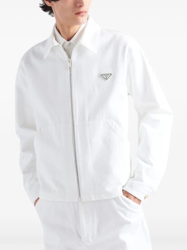 Prada  enamel-triangle denim jacket - Image 4