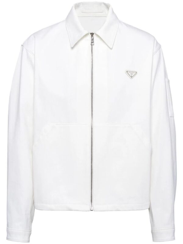 Prada  enamel-triangle denim jacket