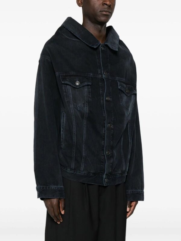 Balenciaga  off-shoulder denim jacket - Image 4