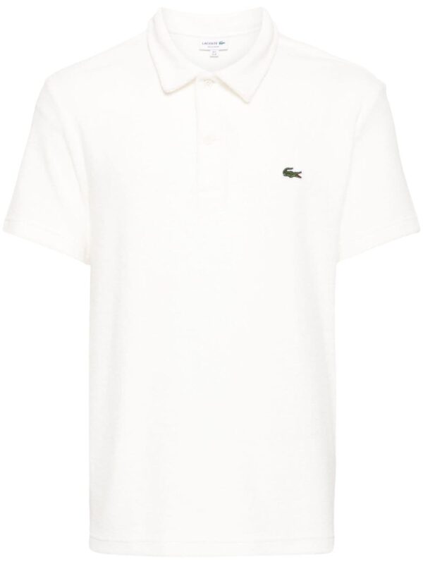 Lacoste logo-appliqué velvet polo shirt