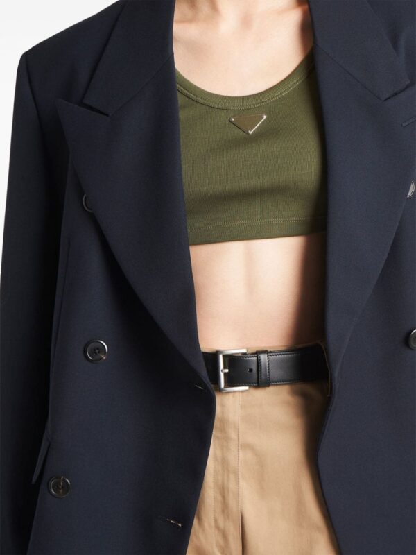 Prada logo-plaque cotton tank top - Image 5