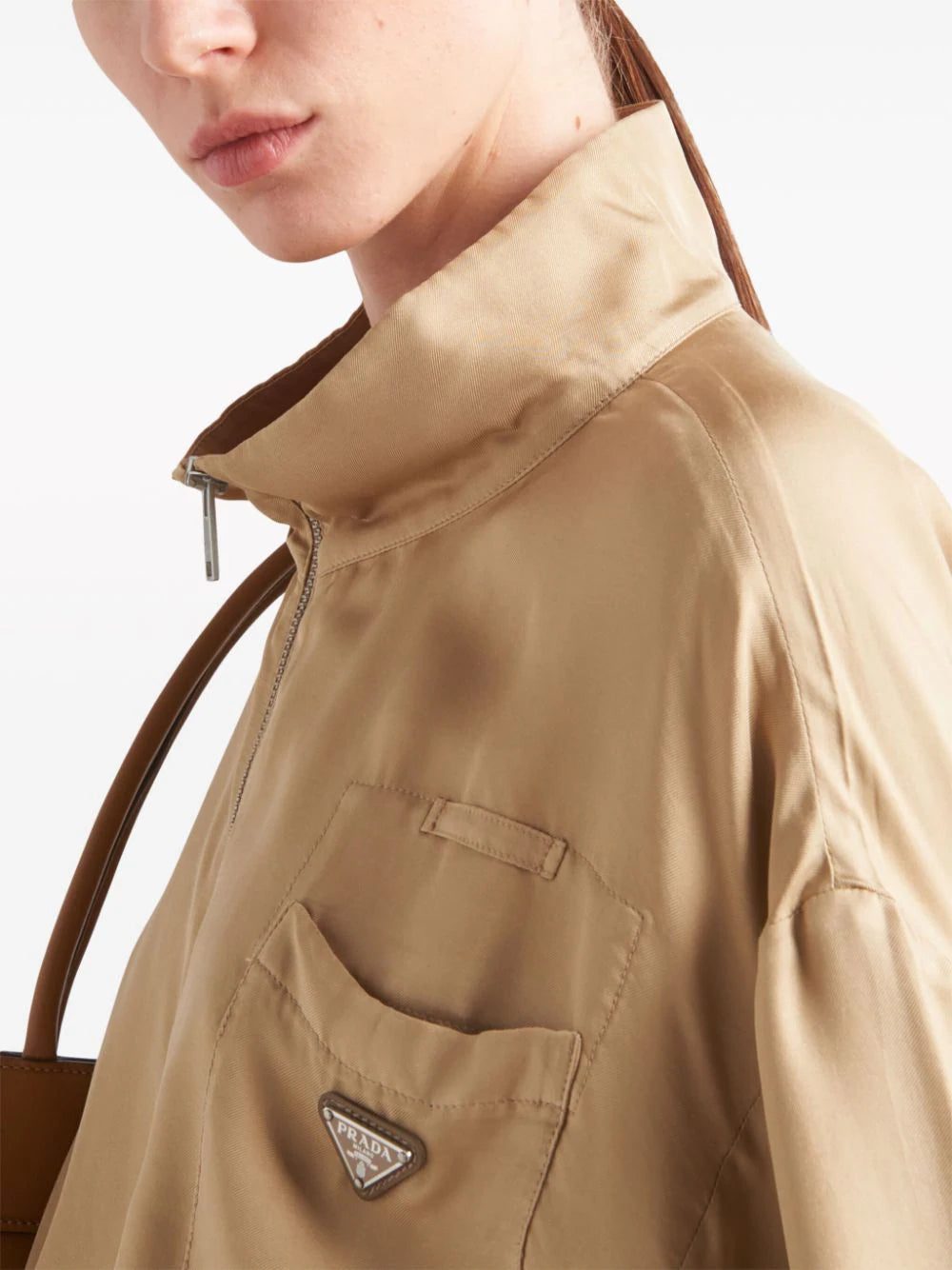 Prada triangle-logo silk jacket - Image 4