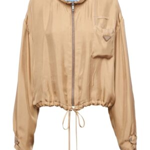 Prada triangle-logo silk jacket