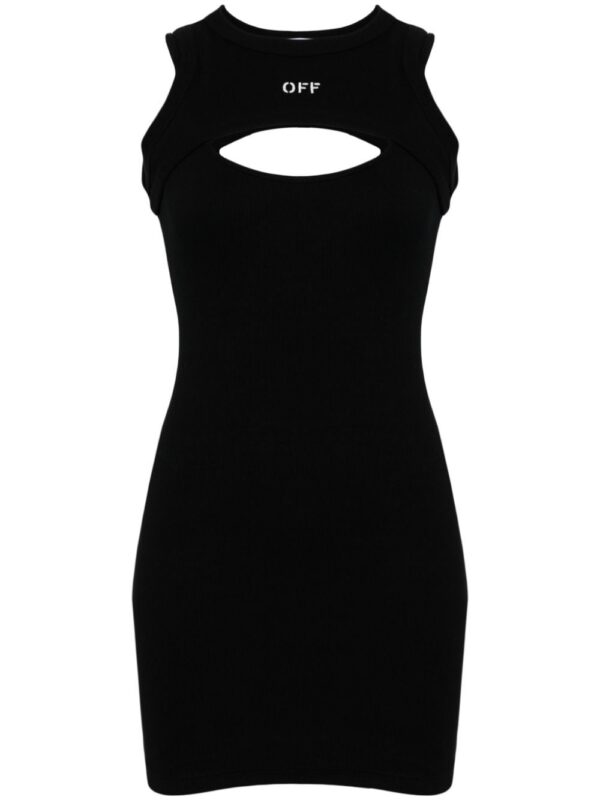 Off-White logo-print cut-out minidress