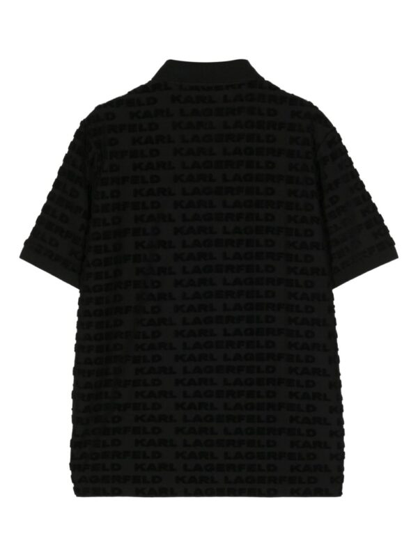 Karl Lagerfeld flocked-monogram polo shirt - Image 2