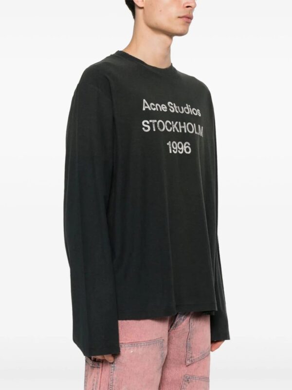 Acne Studios  logo-print distressed T-shirt - Image 3